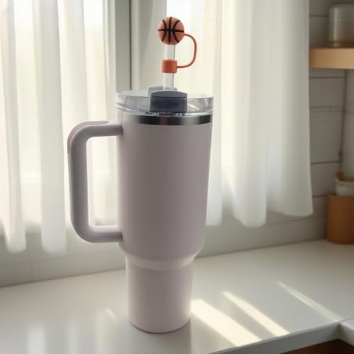 Silicone Straw Cover for Stanley Cup - 10mm Basketball Topper