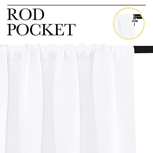 NICETOWN Light Filtering RV Curtains for Camper Windows - White, 29"W x 30"L (Pack of 2)