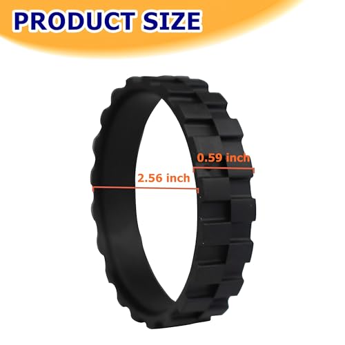 YurMemo Replacement Rubber Tires for Robot Vacuum, 2-Pack Black