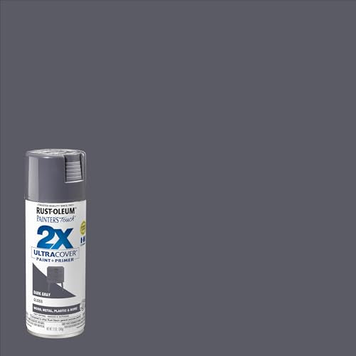 Rust-Oleum Painter's Touch 2X Ultra Cover Spray Paint, Gloss Dark Gray - 12 Ounce