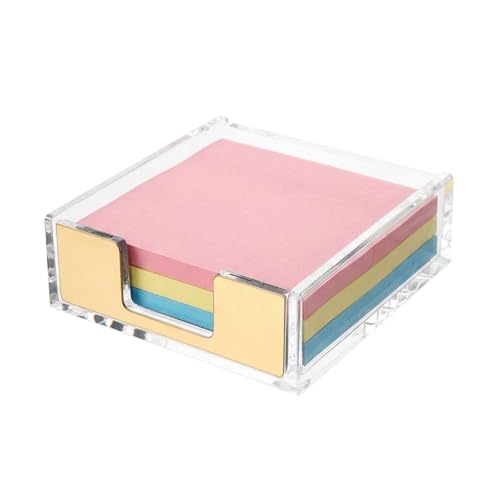 Gold Acrylic Sticky Note Holder - 3x3 Desk Memo Pad Dispenser (Style 1)