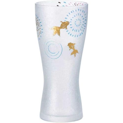 Aderia Japanese Fireworks Glass - 10oz Beer Glass with Goldfish & Fireworks Design - Variation: Fireworks / Single Item