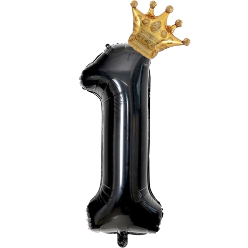 40 Inch Black Number 1 Balloon for Birthday Party Decorations