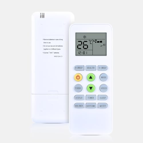 WDZP KKG12A-C1 Replacement AC Remote Control for CHANGHONG Ree Pastamic CHEBLO ONAX Mini Split Air Conditioners