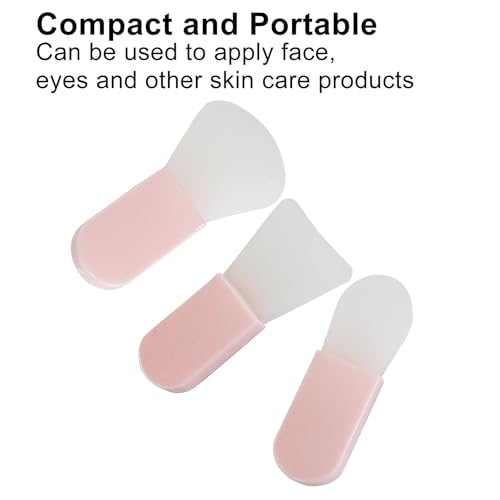 Silicone Face Mask Brush Set 3PCS - Pink Makeup Spatula for Facial Mud