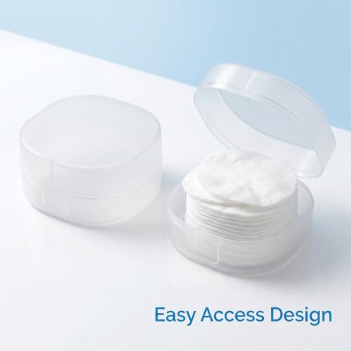 QILUCKY Portable Cotton Pad Holder Set - 2 Pcs Travel Containers for Makeup Remover Pads