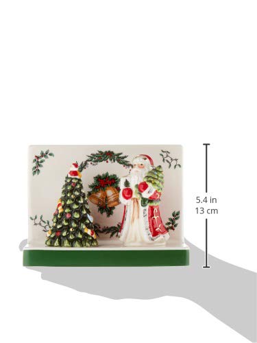 Spode Christmas Tree 3-Piece Hostess Set - Napkin Holder, Salt Shaker & Pepper Shaker (Santa & Tree Figural) - Festive Earthenware for Christmas, Holiday Entertaining - Decorative Gift Set