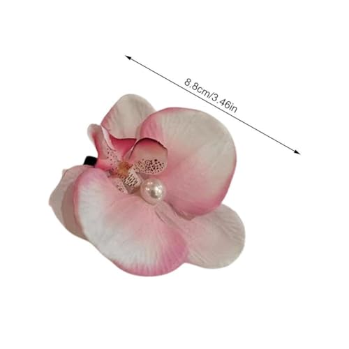 5Pcs Artificial Orchid Hair Clips Silk Phalaenopsis Barrettes