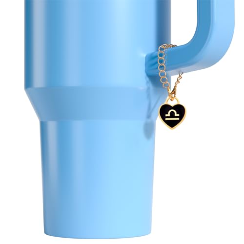 2PCS Zodiac Sign Handle Charms for Stanley Cup - Heart Enamel