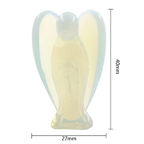 Opalite Crystal Guardian Angel Figurine 1.5 Inch Pocket Statue