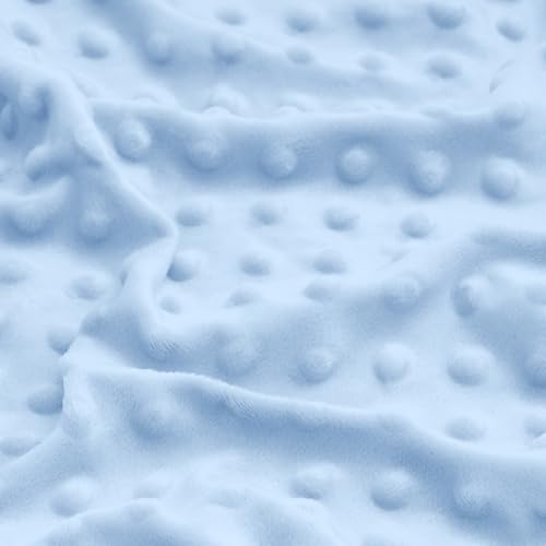 Minky Dot Fitted Crib Sheet - Baby Blue, 28x52 Inch, Soft & Cozy