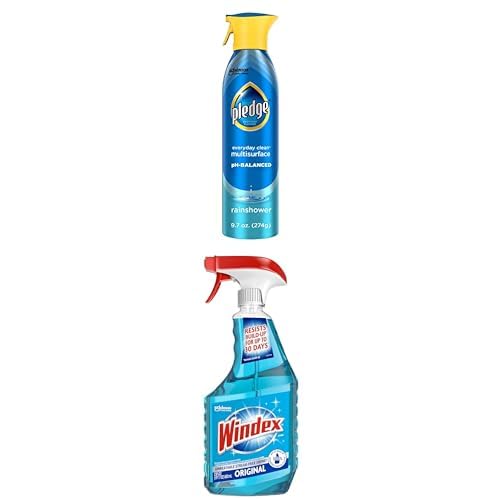 Pledge Multi Surface Cleaner & Windex Glass Cleaner Set - 2 Count