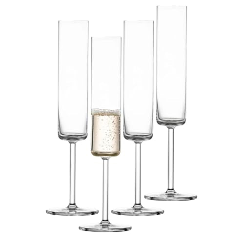 SCHOTT ZWIESEL Modo Champagne Glass (Set of 4), Champagne Glasses with Effervescent Point, Dishwasher-Safe Tritan Crystal Glasses, Made in Germany (5.5 Ounce)