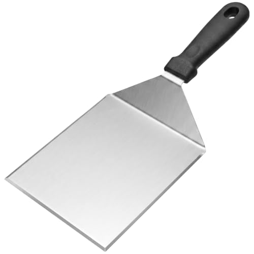 Cuttte Extra Wide Smash Burger Spatula, 6 x 5 Inch Heavy Duty Metal Turner