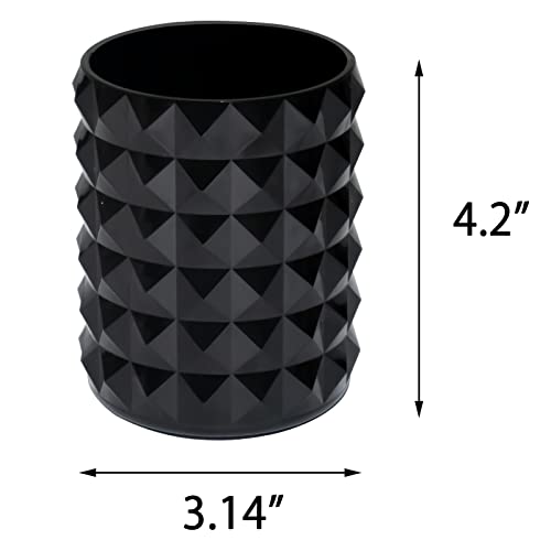 Funtygy Black Acrylic Makeup Brush Holder - Modern Vanity Organizer