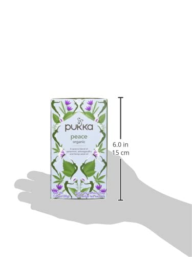 Pukka Organic Peace Herbal Tea with Ashwagandha & Hemp, 40 Tea Bags Total