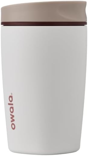 Owala SmoothSip Insulated Stainless Steel Coffee Tumbler - Reusable 12 oz Hot & Iced Coffee Mug | BPA Free, Vanilla Bean