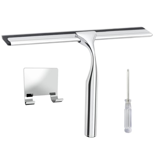 TZona 10-Inch Stainless Steel Shower Squeegee for Glass Doors and Mirrors