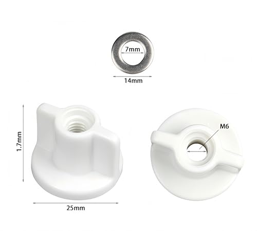 M6 Toilet Seat Nut & Washer Set - Stainless Steel & Plastic Fixing Hardware