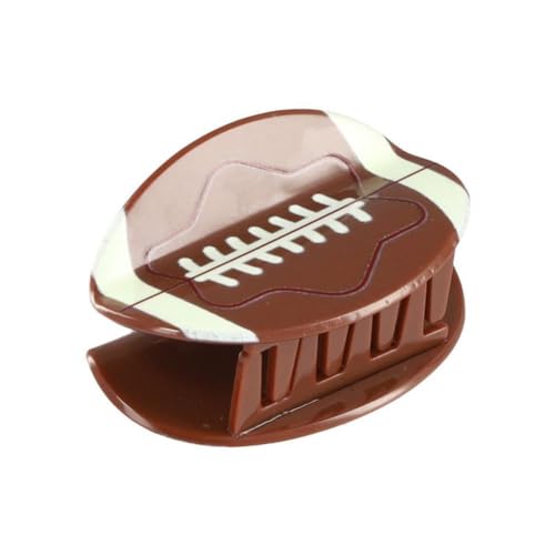 Rugby Ball Hair Claw Clip Brown Sports Hair Accessory for Women