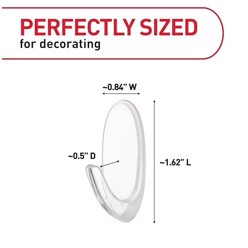 Command Small Clear Adhesive Wall Hooks, Damage-Free Hanging, 2-Pack