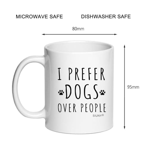 Dog Lover Coffee Mug - I Prefer Dogs Over People, 11 oz - Variation of DOGS