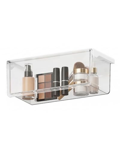 BALUCA Clear Stackable Storage Drawer – 33° Angled Acrylic Makeup Organizer for Vanity & Kitchen