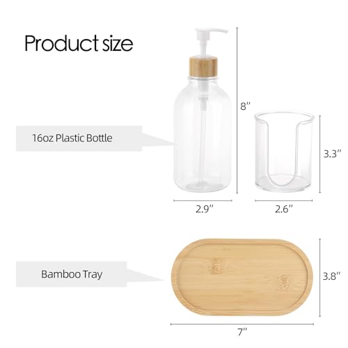 Clear Mouthwash Dispenser with Cup Holder - 17oz Refillable Bathroom Organizer