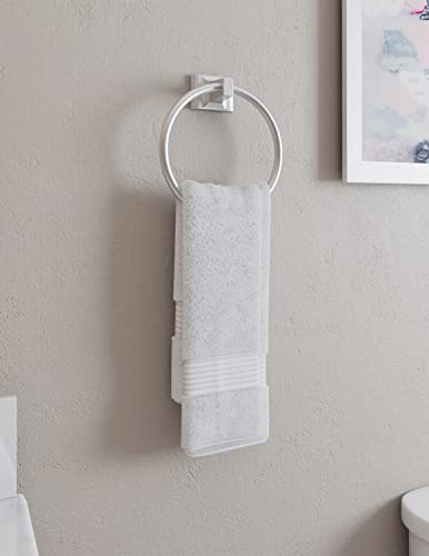 Design House Millbridge Towel Ring, Satin Nickel, 6-Inch Bathroom Holder