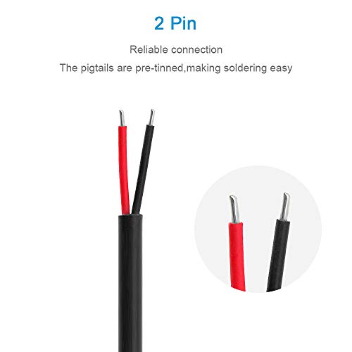 Waterproof 2 Pin LED Connector Set for Strip Lights - IP65 20cm Cables