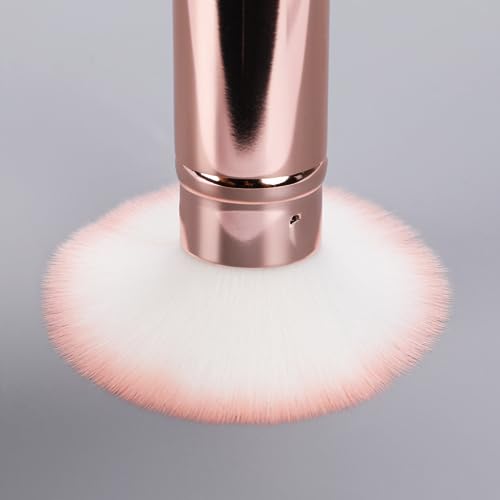 Mozeat Lens Retractable Travel Kabuki Brush 2 Pack Portable Blush and Foundation Brushes with Cover