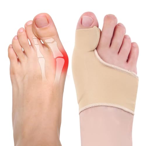 2 Pcs Bunion Corrector for Women & Men, Big Toe SeparatorComfortable & Breathable for Day/Night Support, Hallux Valgus Pain Relief Non-Slip Big Toe Straightener (Beige)