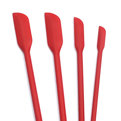 HAGBOU 4 PCS Silicone Makeup Spatula Set - 3 Sizes for Cosmetics & Kitchen