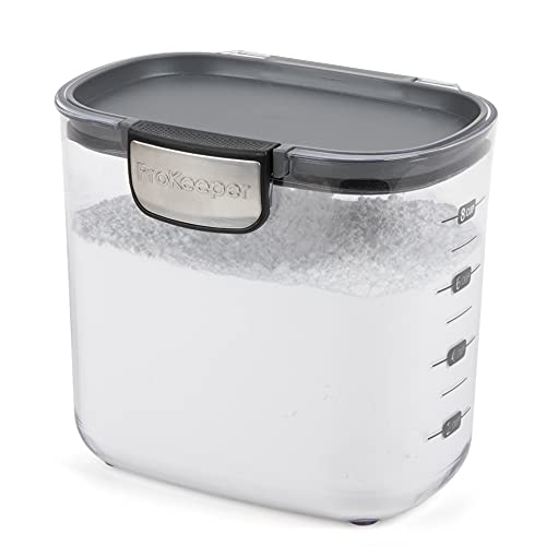 ProKeeper+ by Progressive International Clear Plastic Airtight Food Baker's Kitchen Storage Organization Container Canister Set with Magnetic Accessories (Powdered Sugar 1.4-Quart)