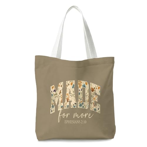 Christian Canvas Tote Bag for Women - Reusable Shopping Bag