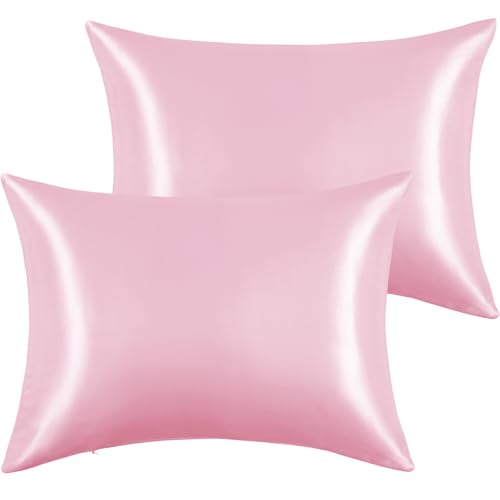 RUDONG M Satin Toddler Pillowcases 13x18 Inch, 2 Pack - Soft & Travel-Friendly
