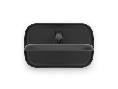 Brabantia Renew 360° Adjustable Vanity Bathroom Mirror with Stand & Storage Tray (Dark Grey) Non-Slip Tray for Makeup, Jewellery, Shaving Accessories (8x8x11)