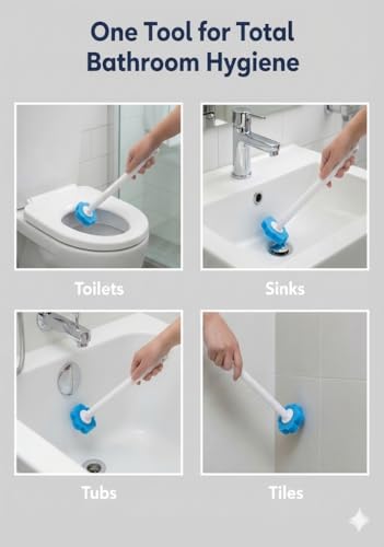 24 PCS Purple Disposable Toilet Brush Refill Heads for Small Bathrooms