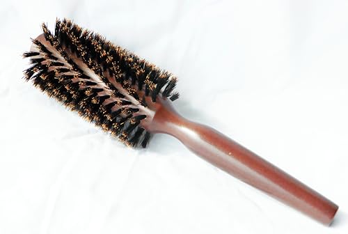 WeCoola Natural Wooden Round Boar Bristle Hair Brush Set for Blowouts