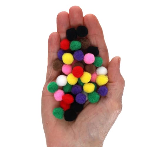 Christmas Tinsel Pom Poms 1/2 Inch, 80 Pack for Crafts & Decorations