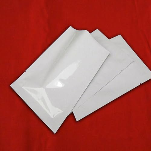 200 Pcs White Metallic Mylar Foil Bags 2.4x3.5 Inch Heat Sealable Pouch