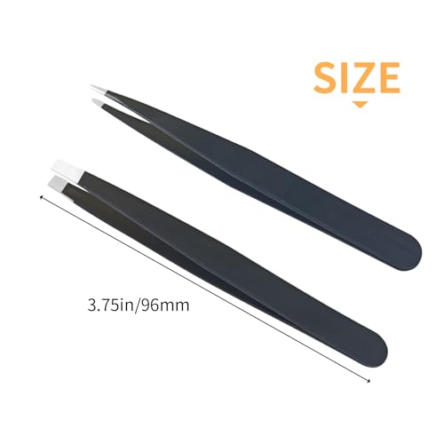 Professional Tweezer Set for Eyebrows & Ingrown Hair Removal - Stainless Steel