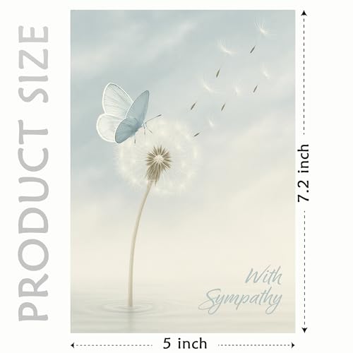 Cheerin Sympathy Card with Envelope - 5x7 Dandelion Design