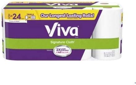 Viva Signature Cloth Paper Towels - 8 Triple Rolls (Equivalent to 24 Regular Rolls) - 4.0 Count