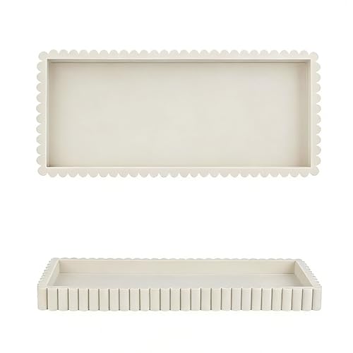 Nevado Beige Silicone Vanity Tray Small Decorative Bathroom Organizer