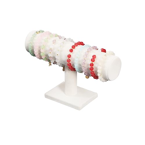 Coward T-Bar Jewelry Organizer - Beige Velvet Bracelet & Watch Holder