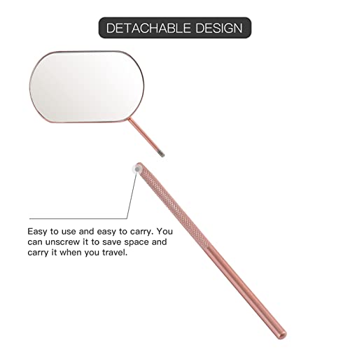 Eyelash Extension Mirror - Stainless Steel Lash Tech Tool Rose Gold