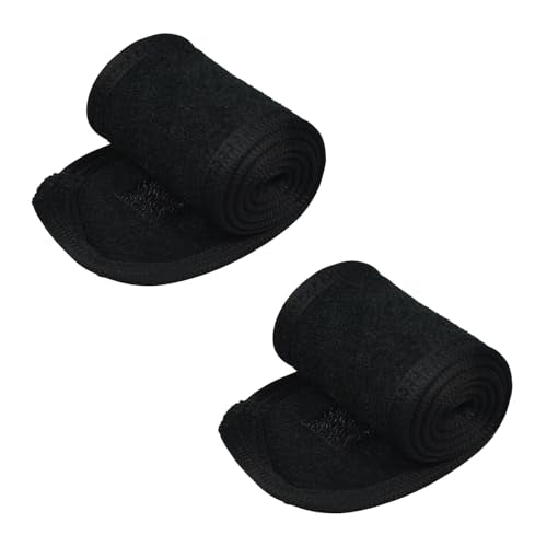 Spa Headband 2 Pack Terry Cloth Adjustable Face Washing Hair Band Black