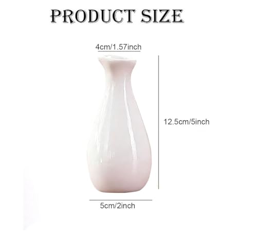 White Ceramic Bud Vase - Small Decorative Floral Holder