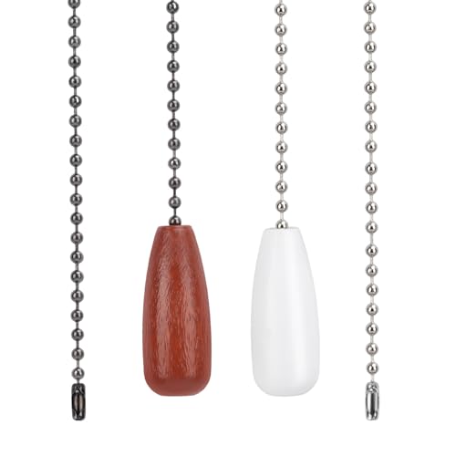 Gosknor 2pcs Ceiling Fan Pull Chain Extensions - 12.68in White & Brown Beaded Cords